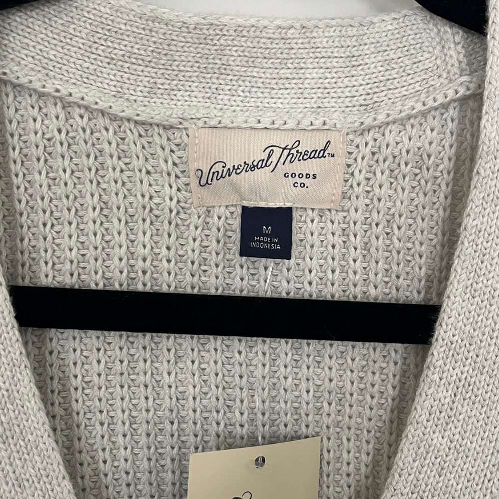 Universal Thread Cream V-Neck Knit Button-Front Sweater Vest - Picture 2 of 3